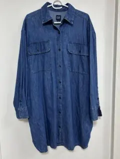 GAP レディース デニムブルー ワンピース XS シャツワンピース 長袖