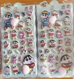人気キャラクター　クレヨンしんちゃん お尻3Dシール 可愛いご褒美2枚セット