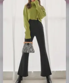 M*a様 GRL センタープレス　フレアパンツ M ダークピンク