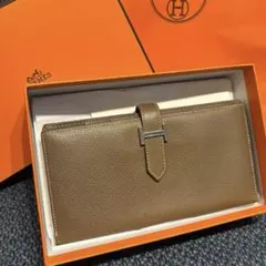 美品○ エルメス 3502 長財布 ベアンスフレ クロコ クラシック □F刻印