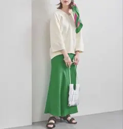 UNITED ARROWS リネン ラップロングスカート