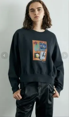 MOUSSY グレー クルーネック トレーナー Fのサムネイル