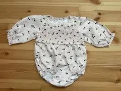 cottoli ベビー ロンパース ピンク リボン レース