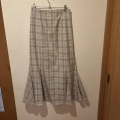 Heather チェック マーメイドスカート