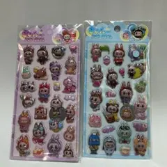 【2枚】ラブブぷっくりシール　ボンボンドロップシール