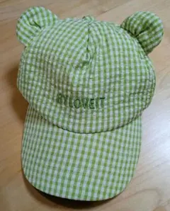 バイラビット♡くま耳ギンガムチェックきゃっぷ♡MEMECLEロゴ刺繍キャップ♡のサムネイル
