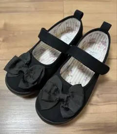 anyFAMエニファム リボンベルクロ バレエ 靴 黒 19.0㎝ フォーマル