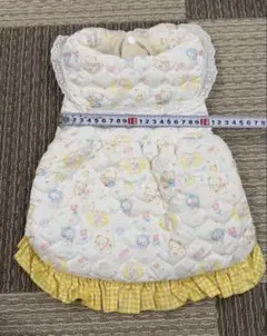 犬服 キルティングドレス ホワイト・イエロー