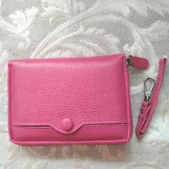☘️レディース 二つ折り財布 本革 11枚カードポケット 大容量 薄型 レッド