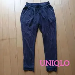 UNIQLO　キッズ　ピンク✕ネイビー ストライプ 長ズボン　M　約130cm