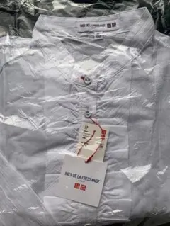 新品タグ付き！ユニクロ×イネスコラボコットンローンフリルシャツブラウス 白3XL