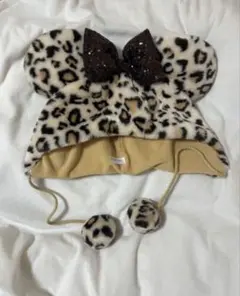 ディズニー　ヒョウ柄　ファンキャップ