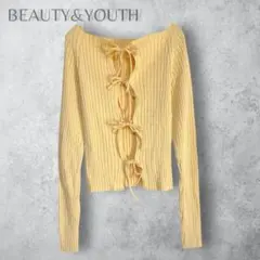 【BEAUTY&YOUTH】　完売品　前後2way ワイドリブトップス　イエロー