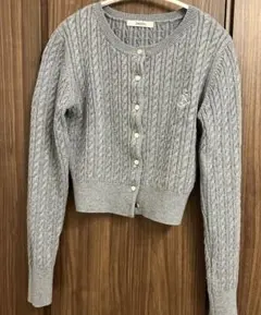 snidel クロップド丈長袖カーディガン　グレー