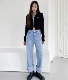 muahmuah ムア スリムフィット ニット ジップアップ カーディガンのサムネイル