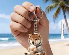パーカー柴犬 タピオカ キーホルダー