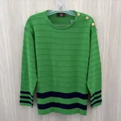 FENDI フェンディ ニット セーター サイズ40 グリーン ボーダー