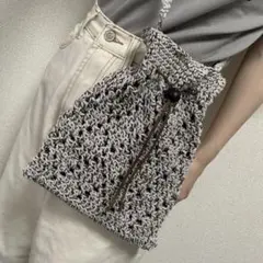 ⭐︎一点物⭐︎ かぎ針編みハンドメイド　巾着型ポシェット