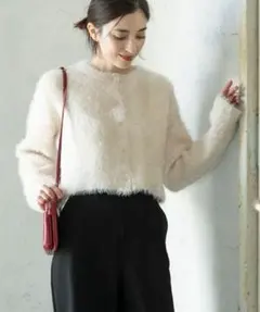 シャギーニットショートカーディガン