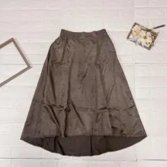 earth music&ecology グレー フレアロングスカート サイズF
