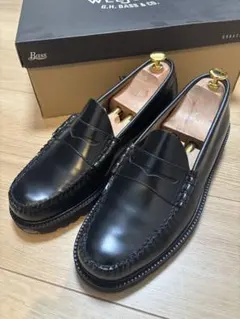 極美品】バーウィック 1707 ペニーローファー 5260 ブラック UK7