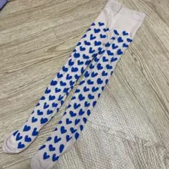 UNIQLOキッズ　アンダーカバー　コラボ 青ハートタイツ S 110-125