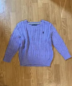 美品　POLO RALPH LAUREN パープル ケーブル　セーター