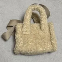 GU ボアトートショルダーバッグ ベージュ
