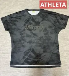 ATHLETA ブラック迷彩柄 半袖　 プラシャツ　メンズO （LL）