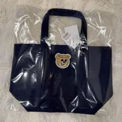 ラブラリーバイフェイラー オールドテディワッペントートバッグL ネイビー