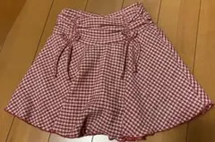 値下ZARA kids赤と白のチェック柄フレアパンツスカート　116