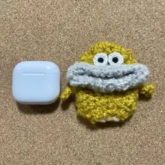 AirPods４カバー　パクパクモンスター　エアポッズ　リトルモンスター　黄土色