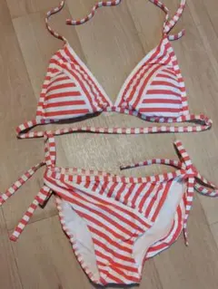 ビキニ　ボーダー(白×赤)　9Mサイズ　トータスイレブン