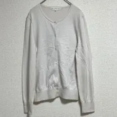 【美品】KUMIKYOKU 組曲 カーディガン 白 花ボタン 2
