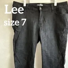 美品✨Lee リー 【サイズ7】ナチュラルフィット クロップドパンツ ブラック