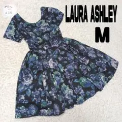 ギミ様専用　ローラアシュレイ ドレス ワンピース ネイビー ヴィンテージM XL