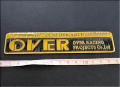 OVER RACING★アルミ耐熱ステッカー★１４×３ｃｍ★両面テープ付のサムネイル