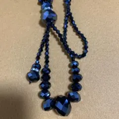 ブラックビーズ ロングネックレス