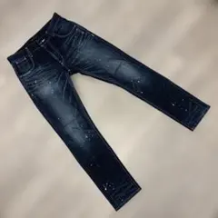 【日本製】Black by VANQUISH ペイント加工 デニムパンツ 32のサムネイル