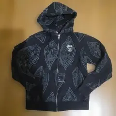 STUSSY 총 무늬 지퍼 파커 블랙