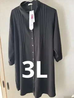 noannu シャツ チュニックブラック 3L