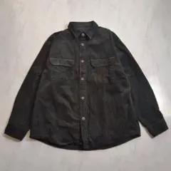 GU コーデュロイシャツ L 黒 ビッグシルエット