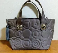 グレー キルティング トートバッグ