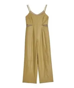 Ameri シアーレイヤードレザーロンパース　サロペット　オールインワン