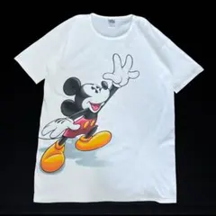 超レア 90s Disney USA製 ミッキー&プルート スーパービッグT 白