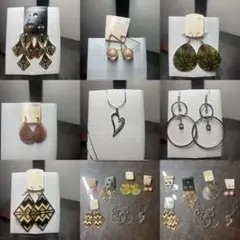 多様なデザインのピアス8セット＋ネクレス1