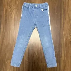 デニムブルー サイドストライプ パンツ