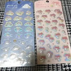 シナモロール　マイメロディ　ぷくっとシール　新品　未使用　まとめ売り　２枚