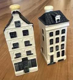 かわいい】BOLS KLM オランダ航空デルフト焼陶器製ブルーハウス4個