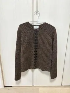 CLANE リブニット カーディガン ブラウン